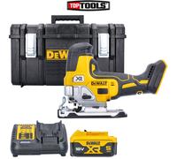 Dewalt DCS335 18V XR Brushless Grip Jigsaw With 1 x 5Ah Battery, Charger & Case