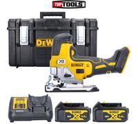 Dewalt DCS335 18V XR Brushless Grip Jigsaw With 2x 4Ah Batteries, Charger & Case