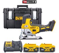 Dewalt DCS335 18V XR Brushless Grip Jigsaw With 2x 5Ah Batteries, Charger & Case