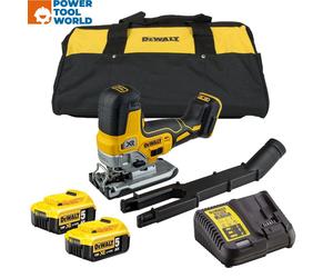 DeWalt DCS335P2-GB 18v XR Brushless Body Grip Jigsaw Inc 2x 5.0Ah Batteries