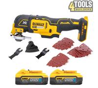 Dewalt DCS355 18V Brushless MultiTool With Accessories + 2 x 5.0Ah Batteries