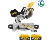 Dewalt DCS365 18V XR Cordless Li-Ion Mitre Saw 184mm With 2 x 5.0Ah Batteries