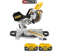 Dewalt DCS365 18V XR Cordless Li-Ion Mitre Saw 184mm With 2 x 5.0Ah Batteries