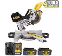 Dewalt DCS365 18V XR Cordless Mitre Saw 184mm With 2 x 4.0Ah Batteries & Charger
