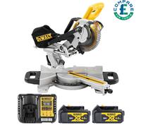 Dewalt DCS365 18V XR Cordless Mitre Saw 184mm With 2 x 4.0Ah Batteries & Charger