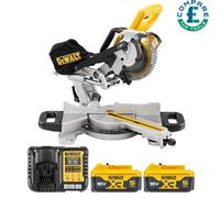 Dewalt DCS365 18V XR Cordless Mitre Saw 184mm With 2 x 5.0Ah Batteries & Charger