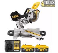 Dewalt DCS365 18V XR Cordless Mitre Saw 184mm With 2 x 5.0Ah Batteries & Charger