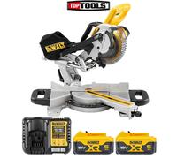 Dewalt DCS365 18V XR Cordless Mitre Saw 184mm With 2 x 5.0Ah Batteries & Charger