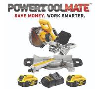 Dewalt DCS365M2 18v Cordless XPS 184mm Mitre Saw, 2 x 4.0ah Batteries & Charger