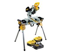 Dewalt Dcs365M2 18V Cordless Xps 184mm Mitre Saw, 2 X 4.0Ah + De7033 Leg Stand