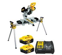 Dewalt DCS365M2 18v Cordless XPS 184mm Mitre Saw, 2 x 5.0ah + DE7023 Leg Stand