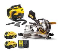 Dewalt Dcs365M2 18V Xps 184mm Mitre Saw + 2 X 4.0Ah Battery + Dcv584L Vacuum
