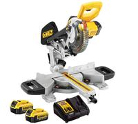 Dewalt DCS365M2 18V XR 184mm Compound Mitre Saw with 2 x 4.0Ah Batteries Charger