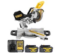 Dewalt DCS365M2 18V XR XPS 184mm Mitre Saw 2 x 4.0Ah Battery Charger & Leg Stand
