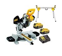 Dewalt DCS365M2 18V XR XPS 184mm Mitre Saw 2 x 4.0Ah Battery Charger & Leg Stand