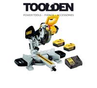 Dewalt DCS365M2 18V XR XPS 184mm Mitre Saw 2 x 4.0Ah Battery Charger & Leg Stand