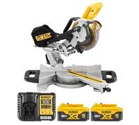 Dewalt DCS365N 18V Cordless 184mm Mitre Saw with 2 x 5.0Ah DCB184 Batteries & DCB115 Charger