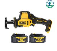 DeWalt DCS369 18V XR Brushless Compact Reciprocating Saw With 2 x 4Ah Batteries