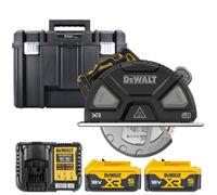 Dewalt Dcs383 18V Xr 184mm Cordless Brushless Metal Cutting Circular Saw With 2X 5Ah Batteries, Charger & Tstak Vi Case