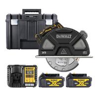 Dewalt Dcs383N 18V Xr 184mm Cordless Brushless Metal Cutting Circular Saw With 2 X 4Ah Batteries, Charger & Tstak Vi Case