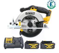 Dewalt DCS391N 18V 165mm XR Circular Saw Body With 2 x 4.0Ah Batteries & Charger