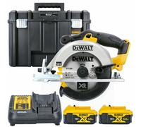 Dewalt DCS391N 18V XR Circular Saw With 2 x 5.0Ah Batteries, Charger & Case