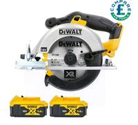 Dewalt DCS391N 18v XR Li-ion Circular Saw Body With 2 x DCB184 5Ah Batteries