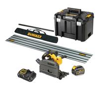 DeWalt DCS520 54v XR Cordless FlexVolt Plunge Saw and Guide Rail Kit 2 x 6ah Li-ion Battery Charger Case