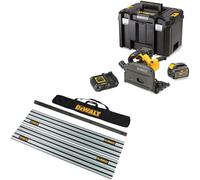DeWalt DCS520 54v XR Cordless FlexVolt Plunge Saw and Guide Rails Kit 2 x 6ah Li-ion Charger Case