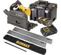 Dewalt DCS520T2 54V Brushless 165mm Plunge Saw 2 x 6Ah Battery with Accessories