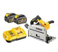 Dewalt DCS520T2 54V XR Cordless Brushless Flexvolt 165mm Plunge Saw with 2 x 6.0Ah Batteries, Charger & TSTAK Carry Case