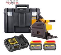 DeWALT DCS520T2 54v Flexvolt Plunge Saw 2X 6.0Ah Batt Kit & Guide Rail & Bag