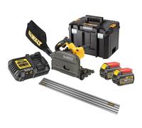 Dewalt DCS520T2 54v XR FLEXVOLT Cordless Plunge Saw 165mm -2X 6.0ah + Guide Rail