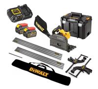 Dewalt DCS520T2 54v XR FLEXVOLT Cordless Plunge Saw + 2 Guide Rails + Clamps ++