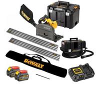 Dewalt Dcs520T2 54V Xr Flexvolt Plunge Saw 2X6.0Ah + 2 Guide Rails Dcv586M Vac