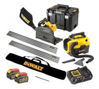 DEWALT DCS520T2-KR-VAC 54v XR FLEXVOLT Plunge Saw - 2x6.0ah + 2 Guide Rails ++