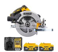 Dewalt Dcs570 18V Xr Cordless Brushless 184mm Circular Saw With 2 X 5Ah Batteries & Charger