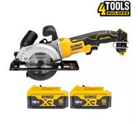 Dewalt DCS571 18V XR Brushless Circular Saw 115mm With 2 x 5Ah Batteries