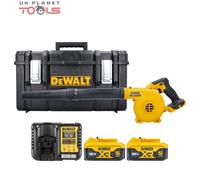 DeWalt DCV100 18V XR Compact Jobsite Blower + 2 x 5Ah Batteries, Charger & Case