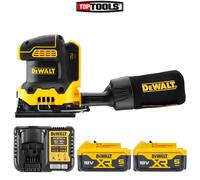 DeWalt DCW200 18V XR Brushless 1/4" Sheet Palm Sander +2 x 5Ah Batteries Charger