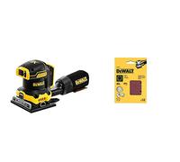 DEWALT DCW200N 18V XR 1/4 Sheet Palm Sander -Body & DT3022-QZ Sanding Belt K80, 115 x 115 mm, Set of 10 Pieces