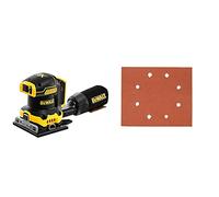 DEWALT DCW200N 18V XR 1/4 Sheet Palm Sander -Body & DT3024-QZ Quarter Sanding Sheet, Pre-Punched, 115 mm x 115 mm, 180 g (Pack of 10)