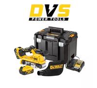 DeWALT DCW220P2 18V XR Brushless Cordless Belt Sander, 2 x 5Ah Batteries, Charge