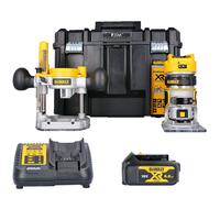 Dewalt DCW604 18V Brushless Router With Base, 1 x 4.0Ah Battery, Charger & TS...