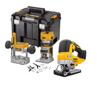 Dewalt Dcw604N 18V Xr Brushless Router Trimmer + Plunge Base + Dcs334N Jigsaw