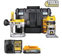 Dewalt DCW604NT 18V Brushless Router + Base, 1 x 1.7Ah Battery, Charger & Case