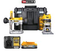Dewalt DCW604NT 18V Brushless Router + Base, 1 x 1.7Ah Battery, Charger & Case