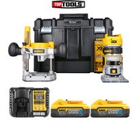 Dewalt DCW604NT 18V Brushless Router + Base, 2 x 5.0Ah Batteries, Charger & Case