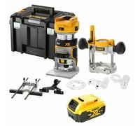 Dewalt DCW604NT 18V Brushless Router/Trimmer With Base, 1 x 5Ah Battery & Case
