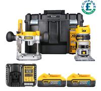 DeWalt DCW604NT 18V Router + Base, 2 x 5Ah Batt , Charger & Case